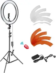 Neewer 18-inch Outer Dimmable SMD LED Ring Light Lighting Kit with 78.7 inches Light Stand, Phone Holder, Hot Shoe Adapter for Portrait YouTube TikTok Video Shooting (No Carrying Bag)