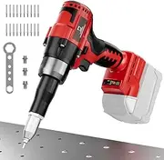 Pop Rivet Gun for Milwaukee 18V Battery, Cordless Rivet Tool with 3 Size (1/8", 5/32", 3/16") Aluminum Rivets, Brushless Motor Rivet Gun Kit Nose Piece, Led Light, Tool Only
