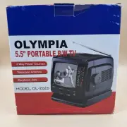Vintage Olympia 5.5" Portable B&W TV Model OL-2626 New in Box Rare