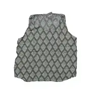 NEW Eddie Bauer Women's Size 2XL Blouse Top Sleeveless Green Geometric Rayon V-N