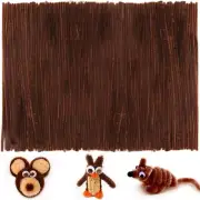 200Pcs Brown Pipe Cleaners, Chenille Stems, Pipe Cleaners for Crafts, Pipe Clean