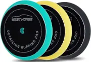 6 Inch Polishing Flat Pads for 5 Inch Backing Plate, 3Pcs Buffing Pads