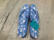 West Loop Blue Stars Flip Flops Kid's Large 4/5
