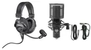 Audio Technica BPHS1 Over-Ear Broadcast Headphones Headset w/boom+Studio Mic