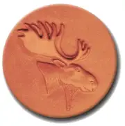 RYCRAFT 2" Round Cookie Stamp with Handle & Recipe Booklet--MOOSE HEAD
