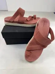 Merrell Womens Size 10 Juno Wrap Soft Leather Comfort Redwood Slip on Sandals
