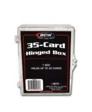 Case of 100 BCW 35 count Hinged Plastic Baseball Trading Card Boxes hinge box