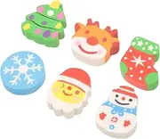 Milisten 10Pcs Christmas Elk Eraser for Fun Stationery for Drawing School Supplies and Adorable Cartoon Designs to Wipe Pencil Marks
