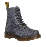 DR. MARTENS 1460 PASCAL Boots Black+Grey Marbled Suede New