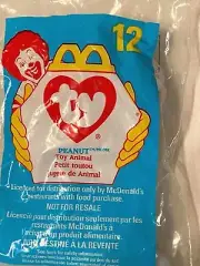 McDonald’s TY Teenie Beanie Baby Light Blue Peanut the Elephant #12 ...NEW