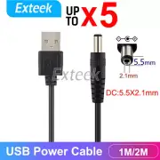 USB 2.0 A Type Male to DC 5.5 x 2.1mm Male DC 5V Power Plug Connector Cable AU