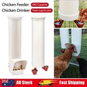 Chicken Feeder Water Dispenser Automatic Waterer Poultry Food Drinker 4L/3kg AU