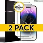 MAXSHIELD For iPhone 16 Pro Max 15 14 13 12 11 Tempered Glass Screen Protector