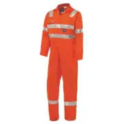 WS WORKWEAR Men's LW Hi-Vis Drill Coverall with Reflective Tape -Orange 87R