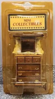 Mini Collectibles Bedroom Set Doll House Furniture Bed Drawers Stand Coat Rack