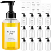 12 Pcs Coffee Syrup Dispenser Bottle with Pump Drink Syrup Container with Labels