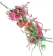 YARNOW Birdcage Hanging Chew for Parrots Natural Corncob Design Engaging Shredding Plaything for Birds Fun Chewing to Entertained