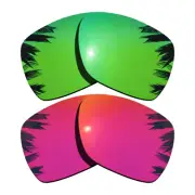 Green Mirrored&Midnight Sun Replacement Lenses for-Oakley Deviation Polarized