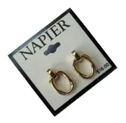 Napier Gold Tone Classic Pierced Earrings NEW NWT