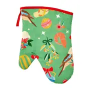 Annabel Trends Linen Single Oven Mitt Kitchen Glove 18x26cm Holiday Green