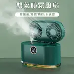 【台灣出貨】雙葉風扇 雙扇葉加濕風扇 USB充電風扇 電風扇 家用風扇 循環扇 家用 靜音 桌面 辦公便攜風扇