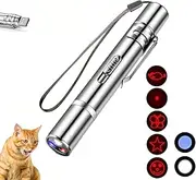Cat Pointer Toy,Dog Laser Pointer,7 Adjustable Patterns Laser,Long Range 3 Modes Training Chaser Interactive Toy,USB Recharge