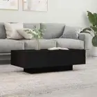 Wooden Coffee Table Black 100x49.5x31cm Modern Sofa Lounge Side Lamp Storage