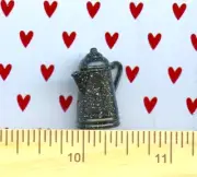 Dollhouse Miniature Chrysnbon Black Spattered Coffee Pot