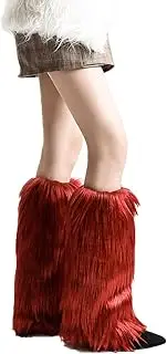 [Generic] Furry Leg Warmers Women, Fluffy Faux Fur Leg Warmers, Winter Furry Fuzzy Long Boot Cuff Covers