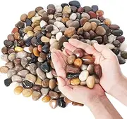 GreatBuddy 2.5-lb River Rocks, Decorative Rocks for Indoor Plants, 1-1 3/4 Inches Natural Polished Pebbles for Aquarium, Vases, Potted Plants, Garden Landscaping Outdoor, Mixed Color Stones