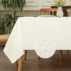 Romanstile Jacquard Rectangle Tablecloth, Waterproof Elegant Damask Curly Flo...