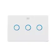 DETA White Gloss Grid Connect Smart Triple Gang Touch Light Switch