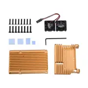 Metal Armor Case Shell Box W/ Dual Fan Heatsink For Raspberry Pi 4 Model B 4B X