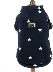 LeoLeoii Star Print Pet Fleece Sweatshirt Sweater Jacket for Small Dogs Cats Boy Girl Crewneck Soft Warm Winter Coat Puppy Clothes Toy Poodle Shih Tzu Pug (Size：M)