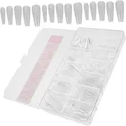 Healvian Coffin Nails Full Cover 500pc Set Japanese Style Seamless Thin Comfortable Manicure Tips for Home Salon