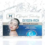 Macaria Oxygen Rich Facial & Hair Bleach Cream for Women – Lightening & Skin Brightening with Sensitive Formula - Face & Body Bleach Powder for Dark Hair Removal, Natural Skin Glow & Arm Lightening