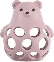 haakaa 3-in-1 Baby Toys – Soothing Silicone Teether, Sensory Play Ball & Easy-Grip Toy for Fine Motor Skills – Food-Grade, Freezable & Easy to Clean – Ideal for Teething Relief & Development - Blush