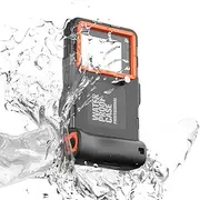 [Hisekaai] Diving Case for Multiple Smartphones, 15m Waterproof, suitable for Samsung, 14 Apple 13 phone case, Huawei Xiaomi (Black Orange)