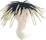 Mens Wig Hair Dreadlock Toupee for Black Men Mono Base Men Prosthesis 9" Afro Braids Human Hair System Unit Mens Toupee(6x9)