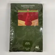 Bed Bath & Beyond Poinsettia Scroll Green Jacquard 70" x 120" Oblong Tablecloth