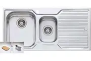 Oliveri Diaz 1 & 1/2 Double Left Hand Bowl Inset Sink With Drainer DZ101