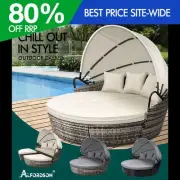 ALFORDSON Outdoor Sun Lounge Day Bed Patio Chairs Garden Furniture Wicker Sofa