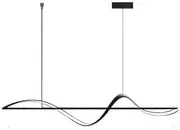 BAMDECOR Modern LED Linear Pendant Light, 140cm, Dimmable with Remote Control, Black