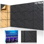 Black Soundproof Foam Panels 12 Pack Thick Acoustic Wall Panels for Recording