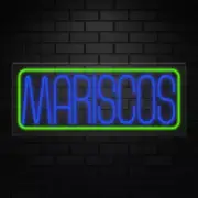 Mariscos Neon Sign for Retail Displays | LED Flex Neon | 30"W x 12"H x 1"D