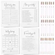 Baby Shower Games Bundle - 5 Baby Shower Games for 30 Guests 30 Baby Shower P...