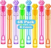 SNLN 48Pcs Paw Print Bubble Wands for Kids Toddlers Mini Bubbles Party Favors Small Bubbles Bulk, Valentines Day Easter Wedding Christmas Birthday Gifts Goody Bag Stuffers Dog Party Favors Supplies