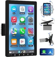 Single Din 10.1-inch CarPlay Touchscreen - Rotatable Wireless Android Auto Car Stereo - Bluetooth Phonelink GPS Navigation WiFi Dual USB AM FM Radio Backup Camera Input 2G+64G