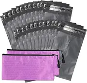 Sanitary Napkin Disposal Bags, Feminine Personal Disposal Bags, 200pcs Grey Opaque Bags and 2pcs Purple Sanitary Napkin Storage Bags for Sanitary Disposal, Tampons, Pads, and Liners