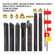 7PCS Lathe Turning Tool Holder Boring Bar Indexable Carbide Inserts Set Wrench